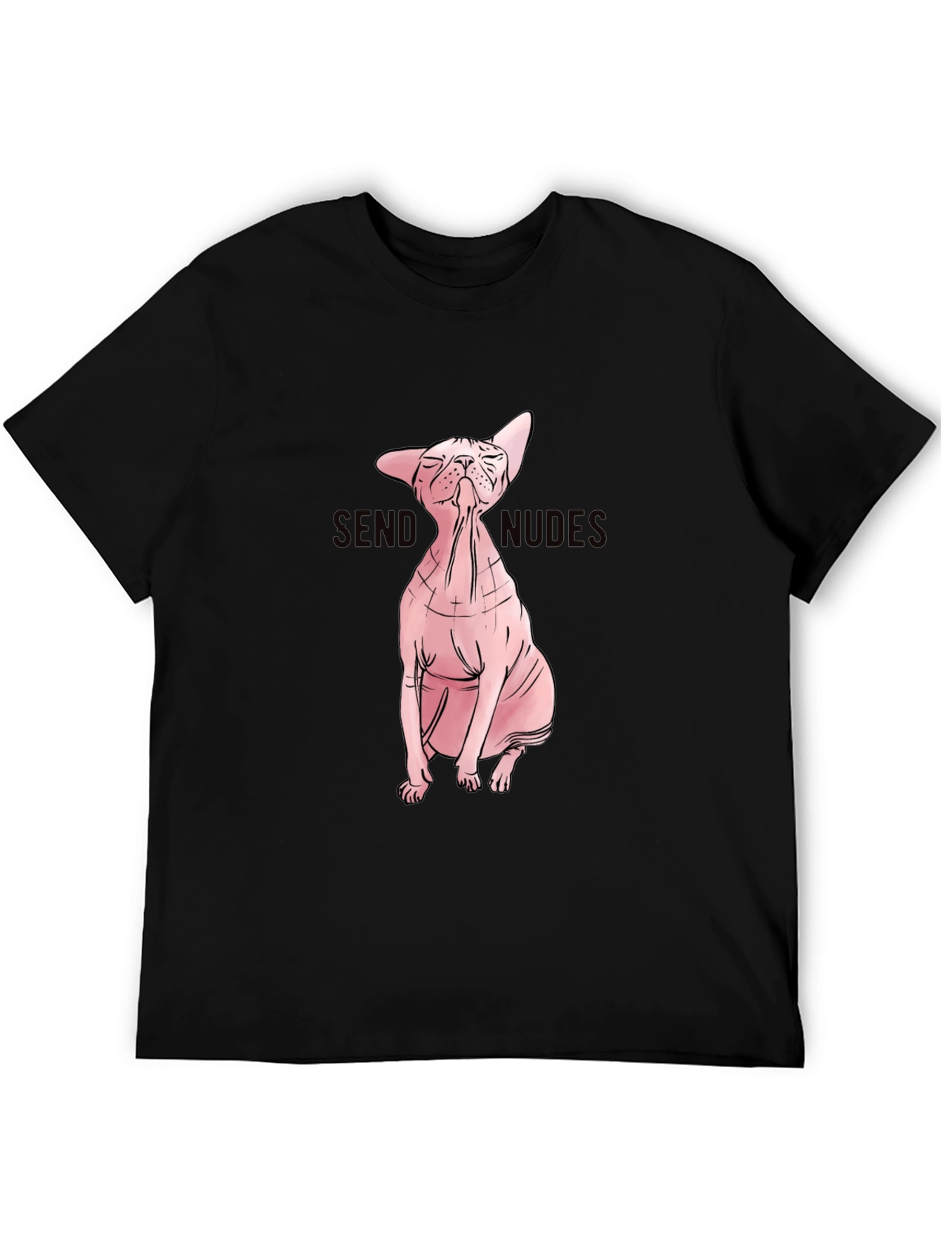 Send Nudes Sphynx Cat Graphic T-Shirt