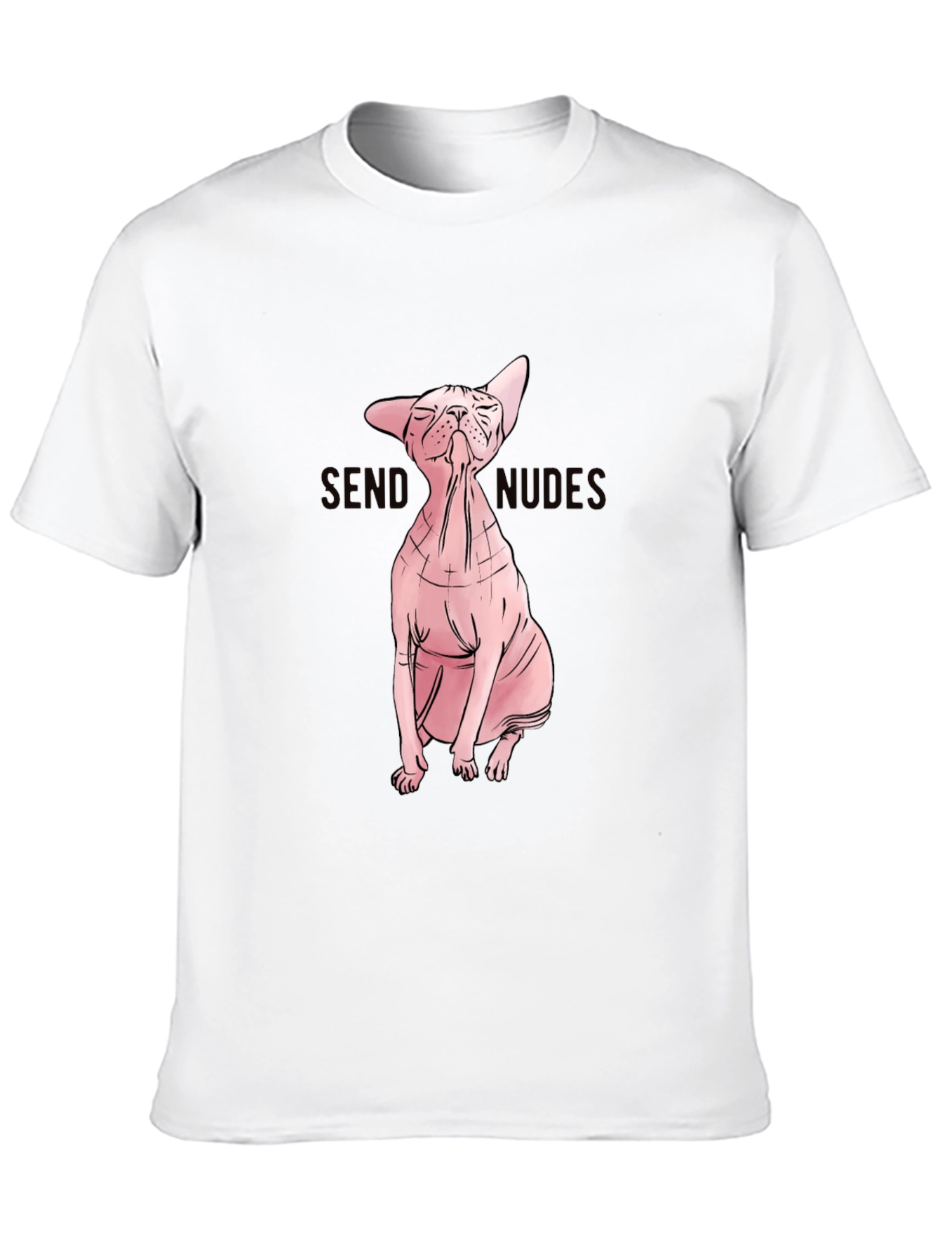 Send Nudes Sphynx Cat Graphic T-Shirt