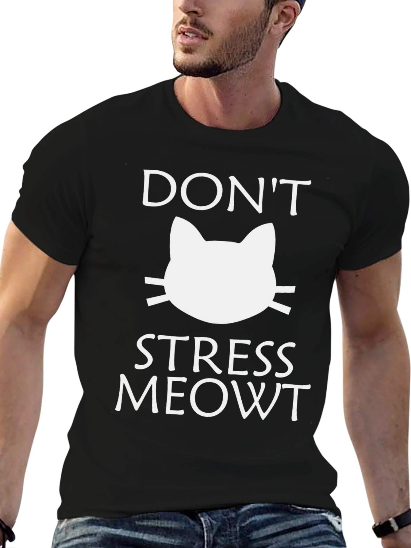 Dont Stress Meowt Black Graphic Tee