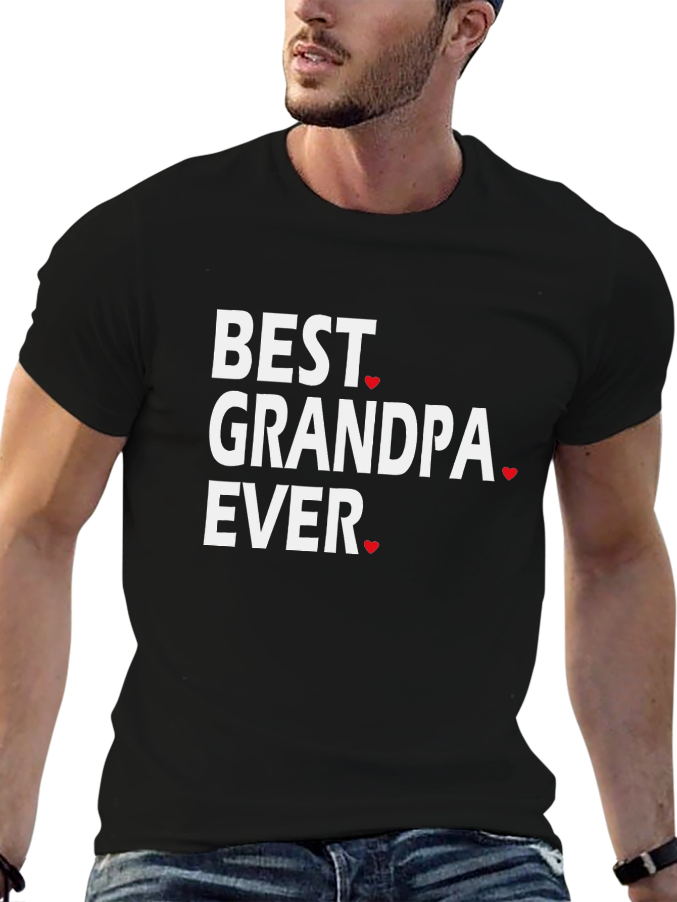 Best Grandpa Ever Black T-Shirt