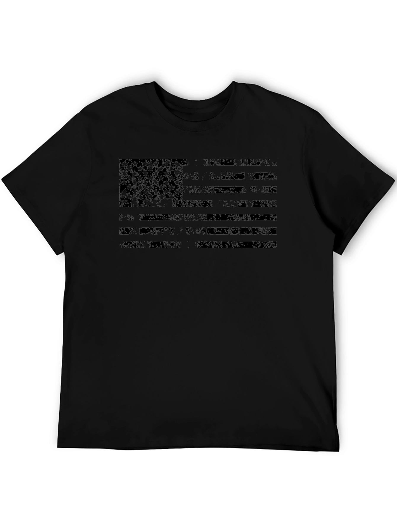 Distressed American Flag Graphic Tee - Mens Black T-Shirt