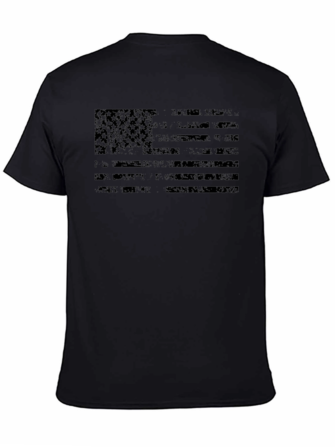 Distressed American Flag Graphic Tee - Mens Black T-Shirt