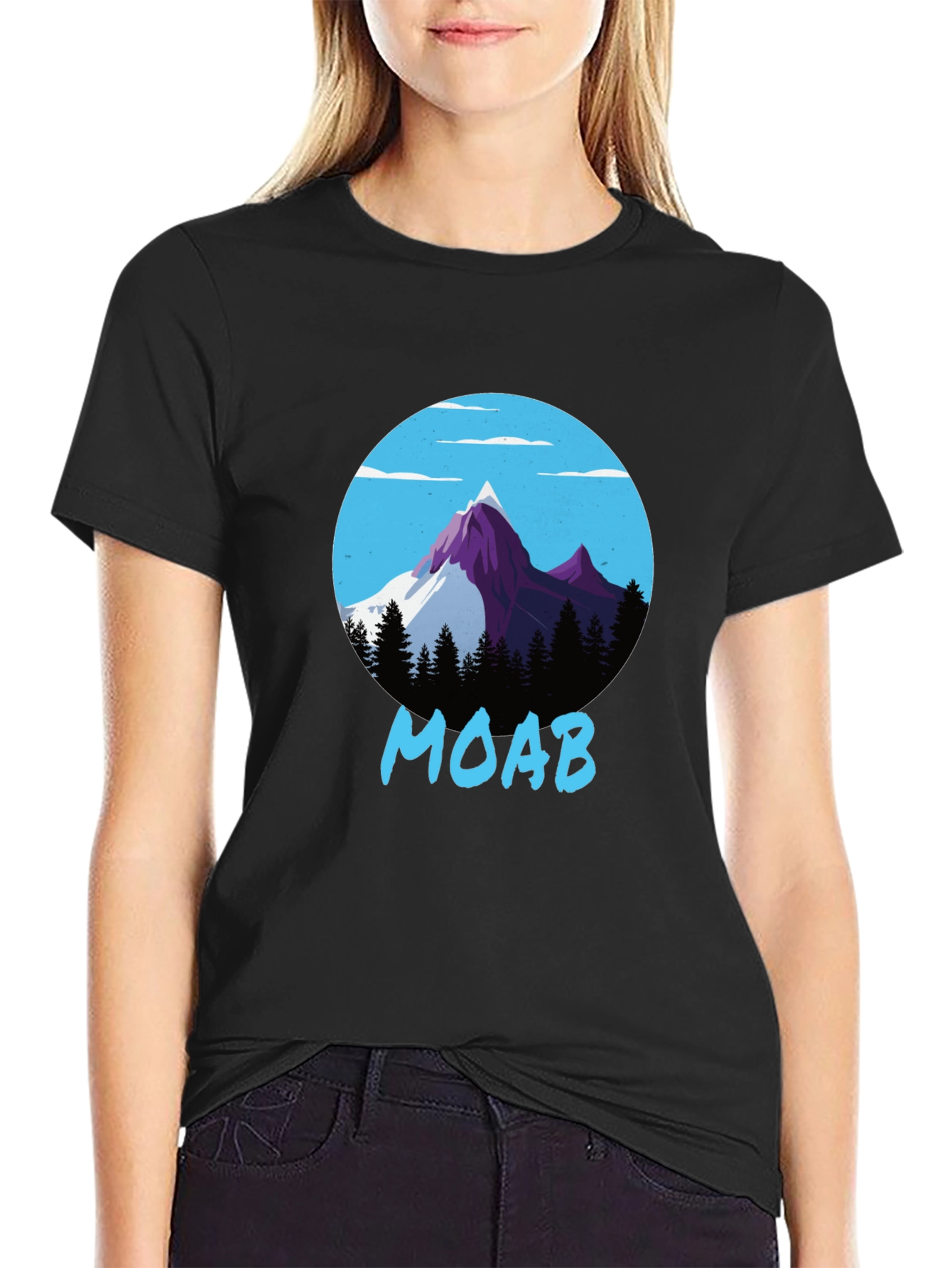 Moab Mountain Graphic Tee - Black Cotton Blend