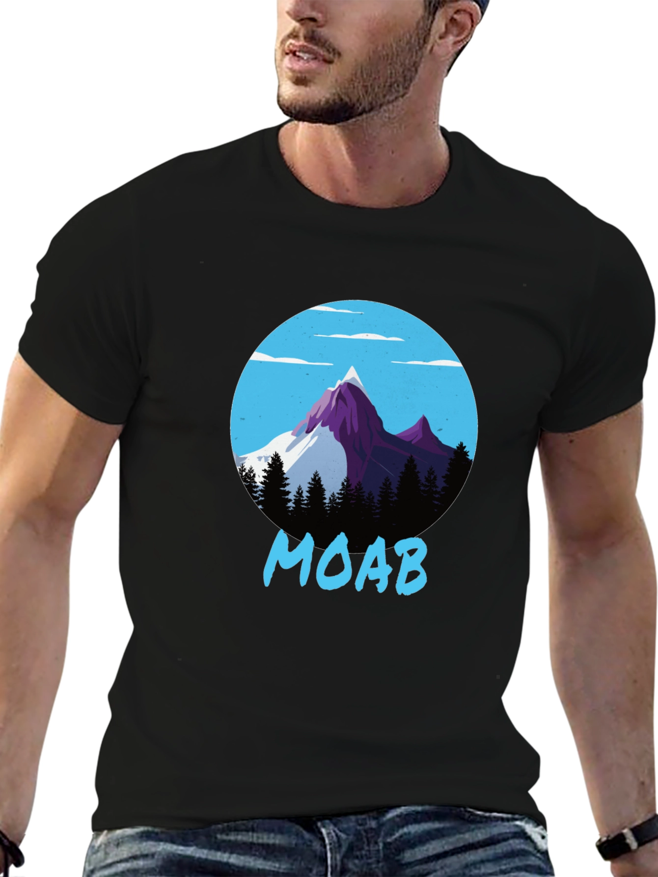 Moab Mountain Graphic Tee - Black Cotton Blend