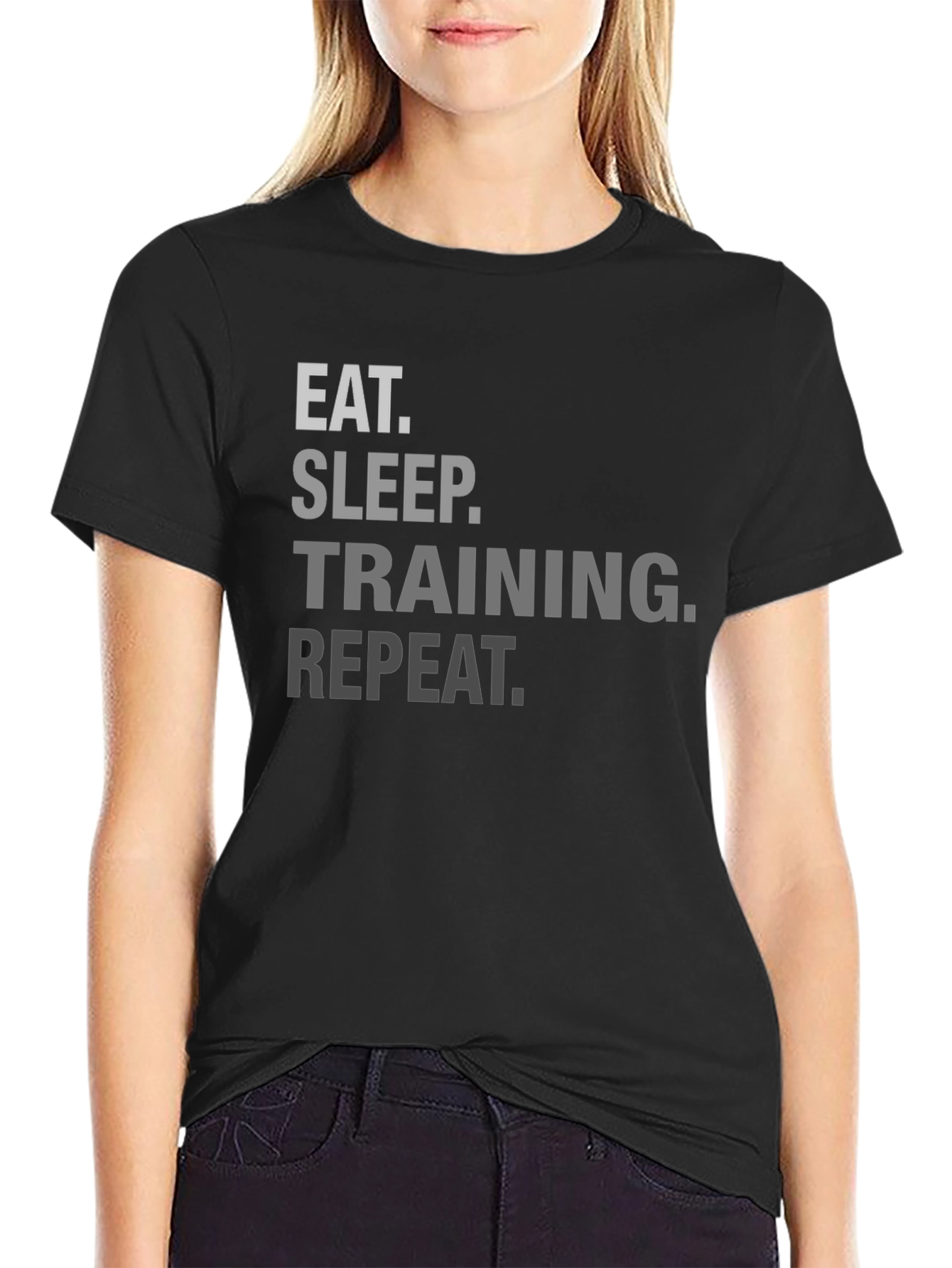 Eat Sleep Training Repeat Black T-Shirt