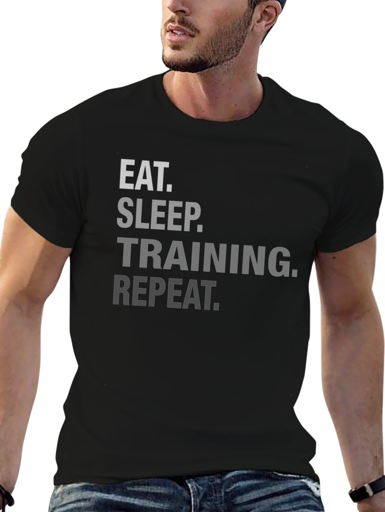 Eat Sleep Training Repeat Black T-Shirt