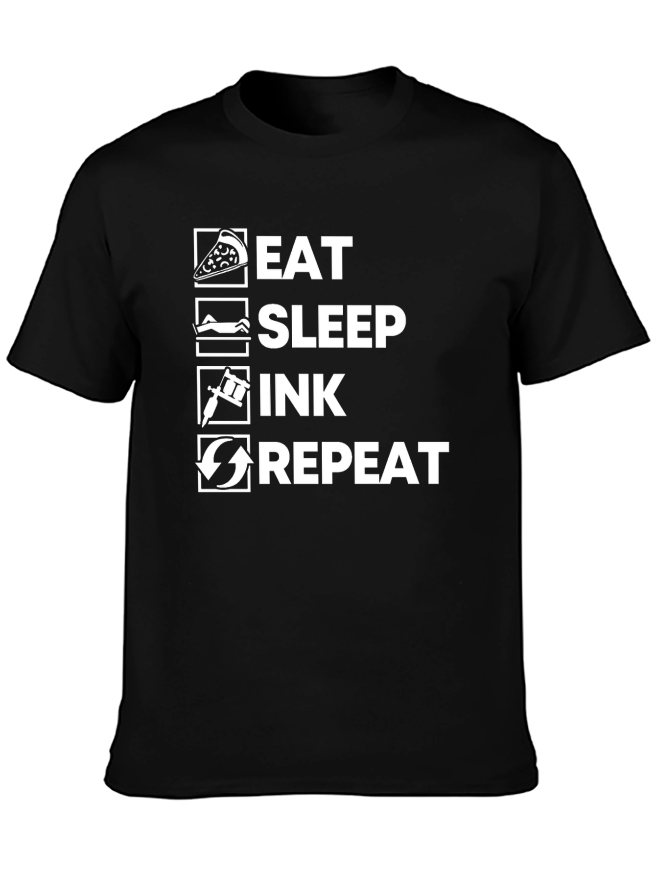 Eat Sleep Ink Repeat Black T-Shirt