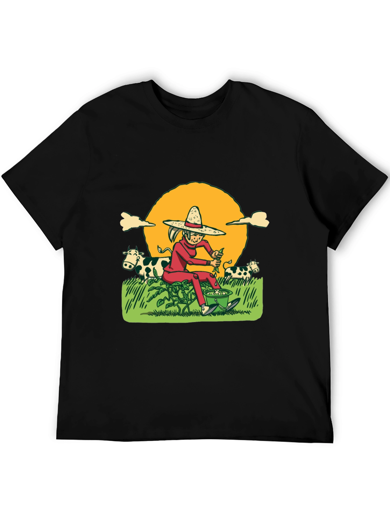 Cartoon Farmer T-Shirt - Unique Graphic Tee