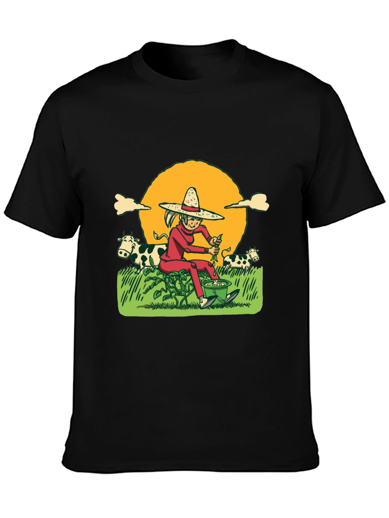 Cartoon Farmer T-Shirt - Unique Graphic Tee