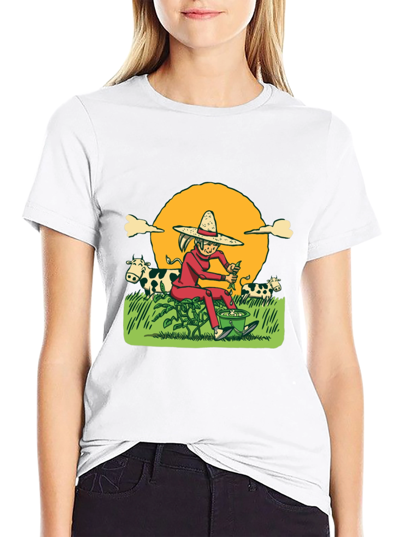 Cartoon Farmer T-Shirt - Unique Graphic Tee