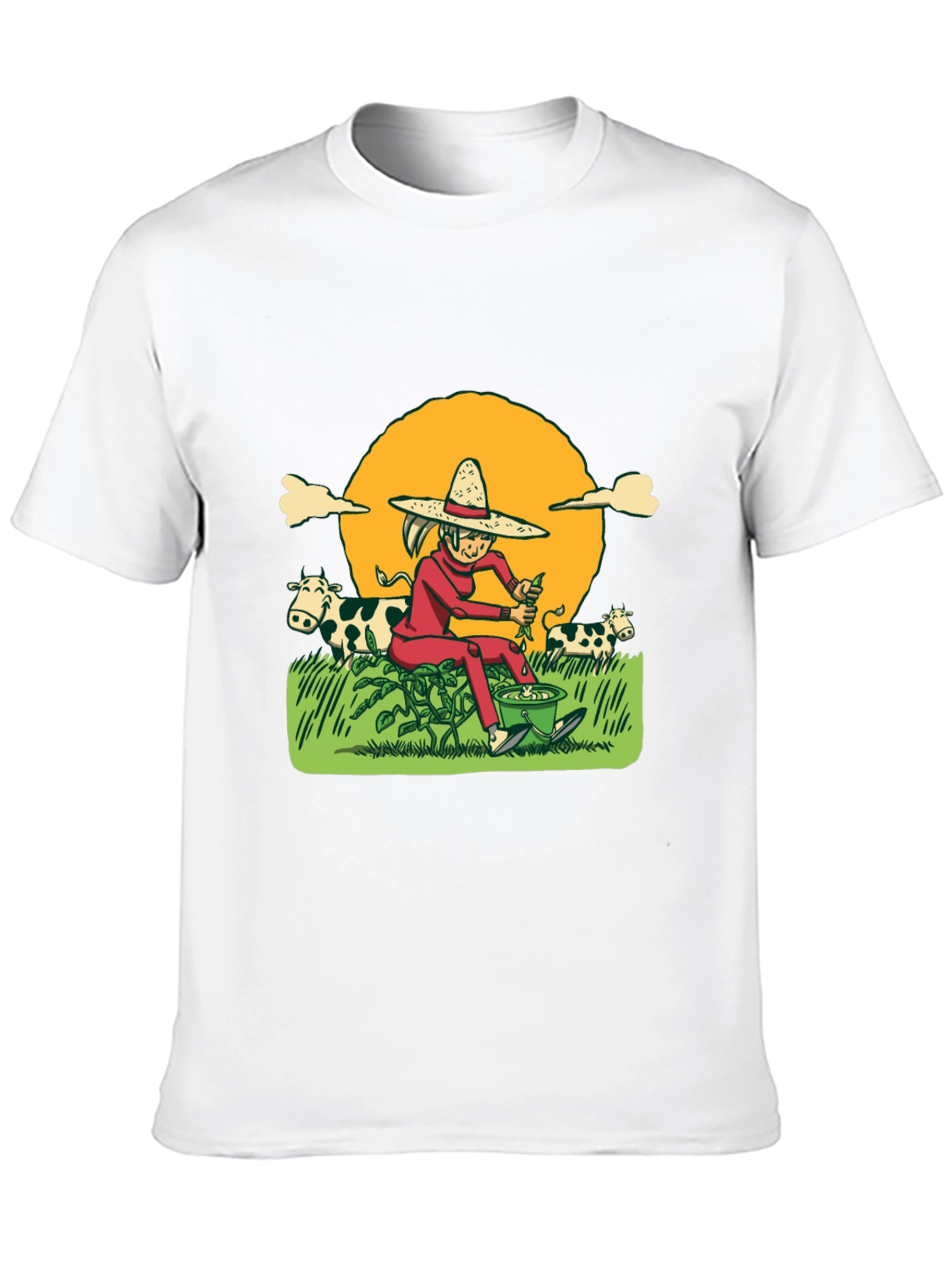 Cartoon Farmer T-Shirt - Unique Graphic Tee