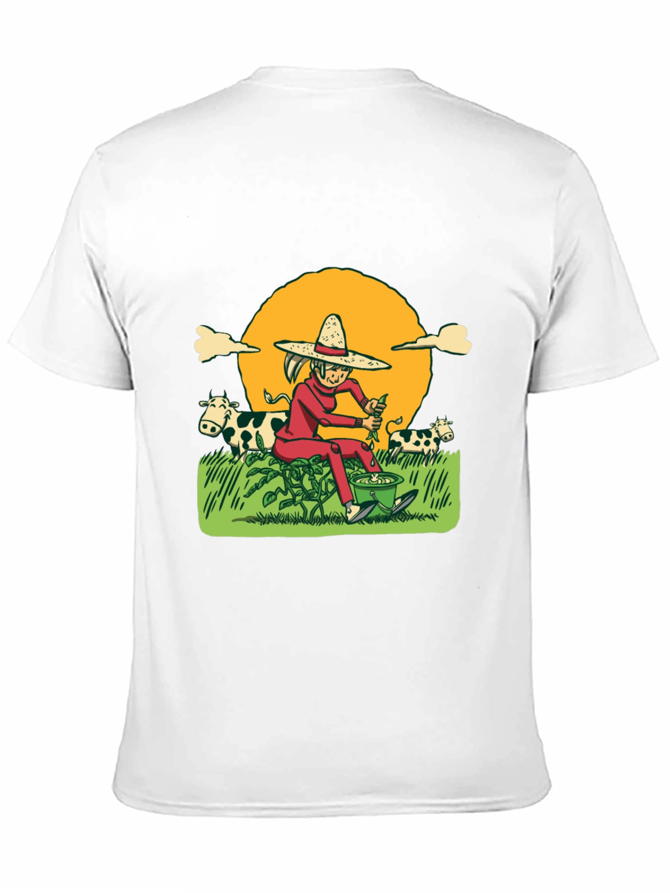 Cartoon Farmer T-Shirt - Unique Graphic Tee