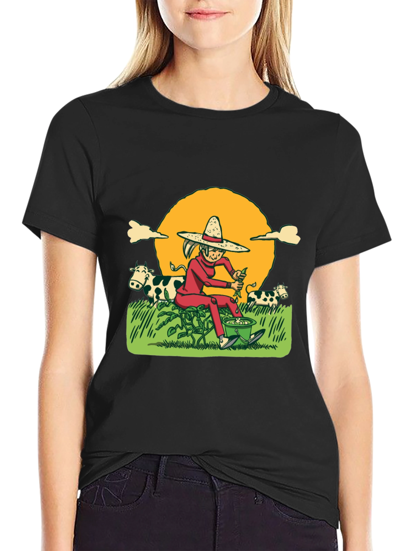 Cartoon Farmer T-Shirt - Unique Graphic Tee
