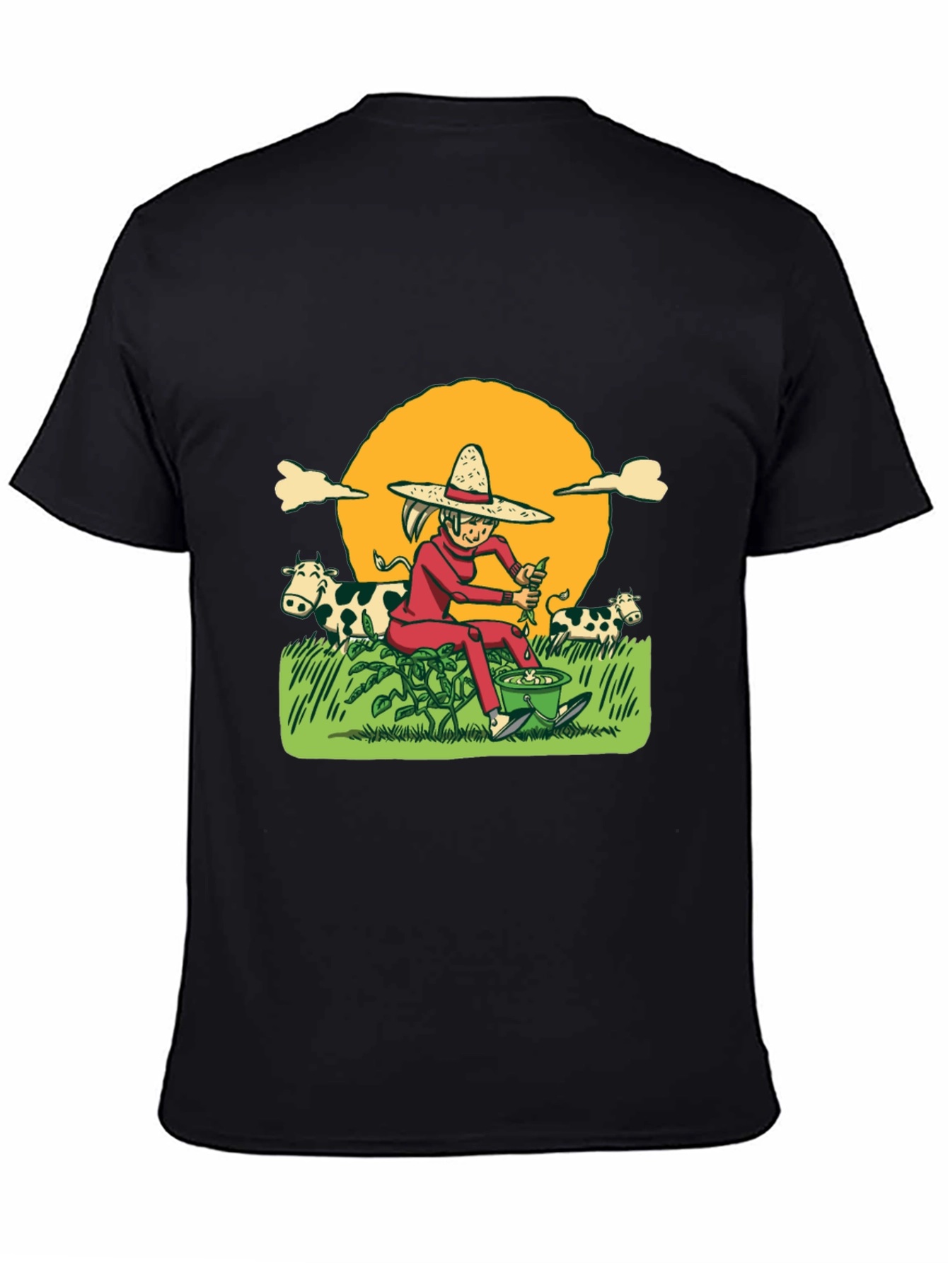 Cartoon Farmer T-Shirt - Unique Graphic Tee