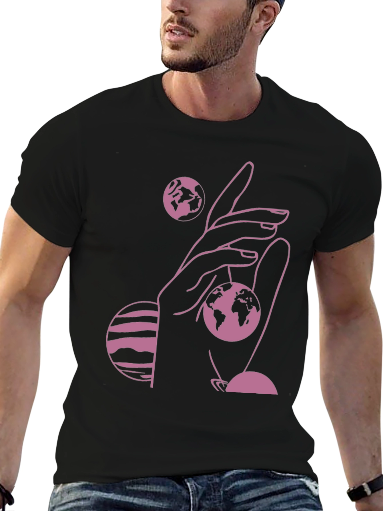 Cosmic Hand Graphic Tee - Black