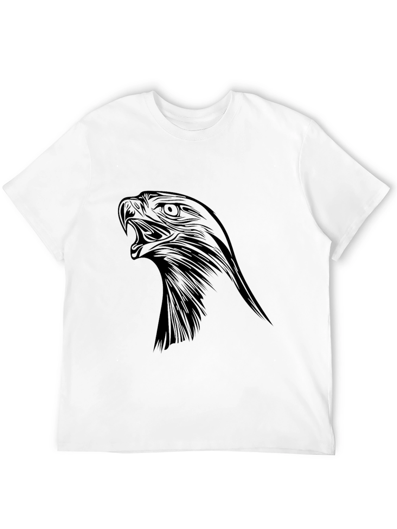 Mens Black Eagle Graphic Tee - Bold Statement Shirt