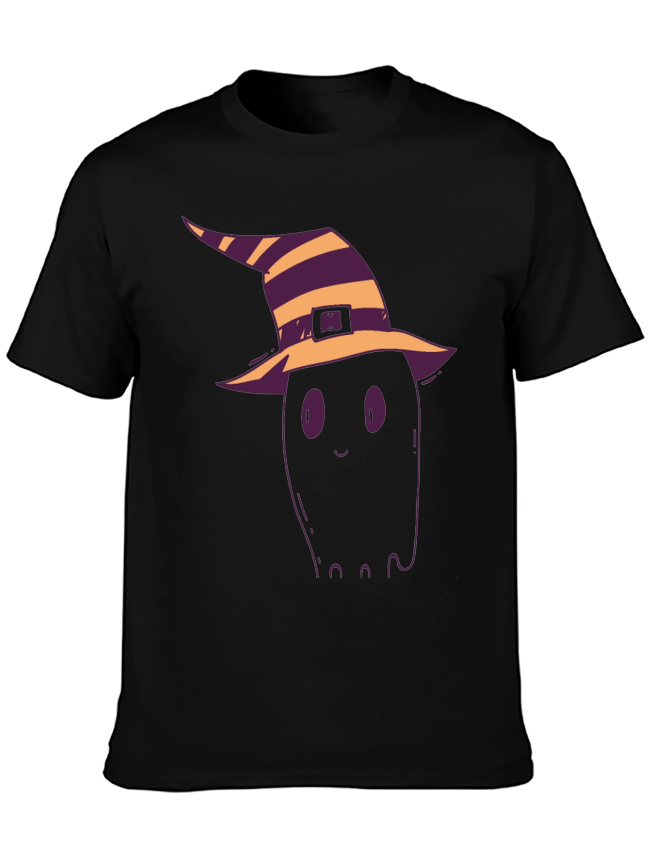 Halloween Ghost Witch Hat Black T-Shirt