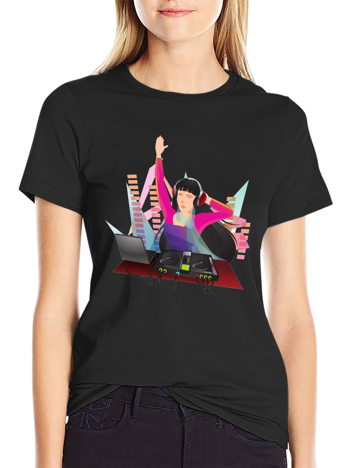 DJ Graphic Tee - Black Cotton Blend