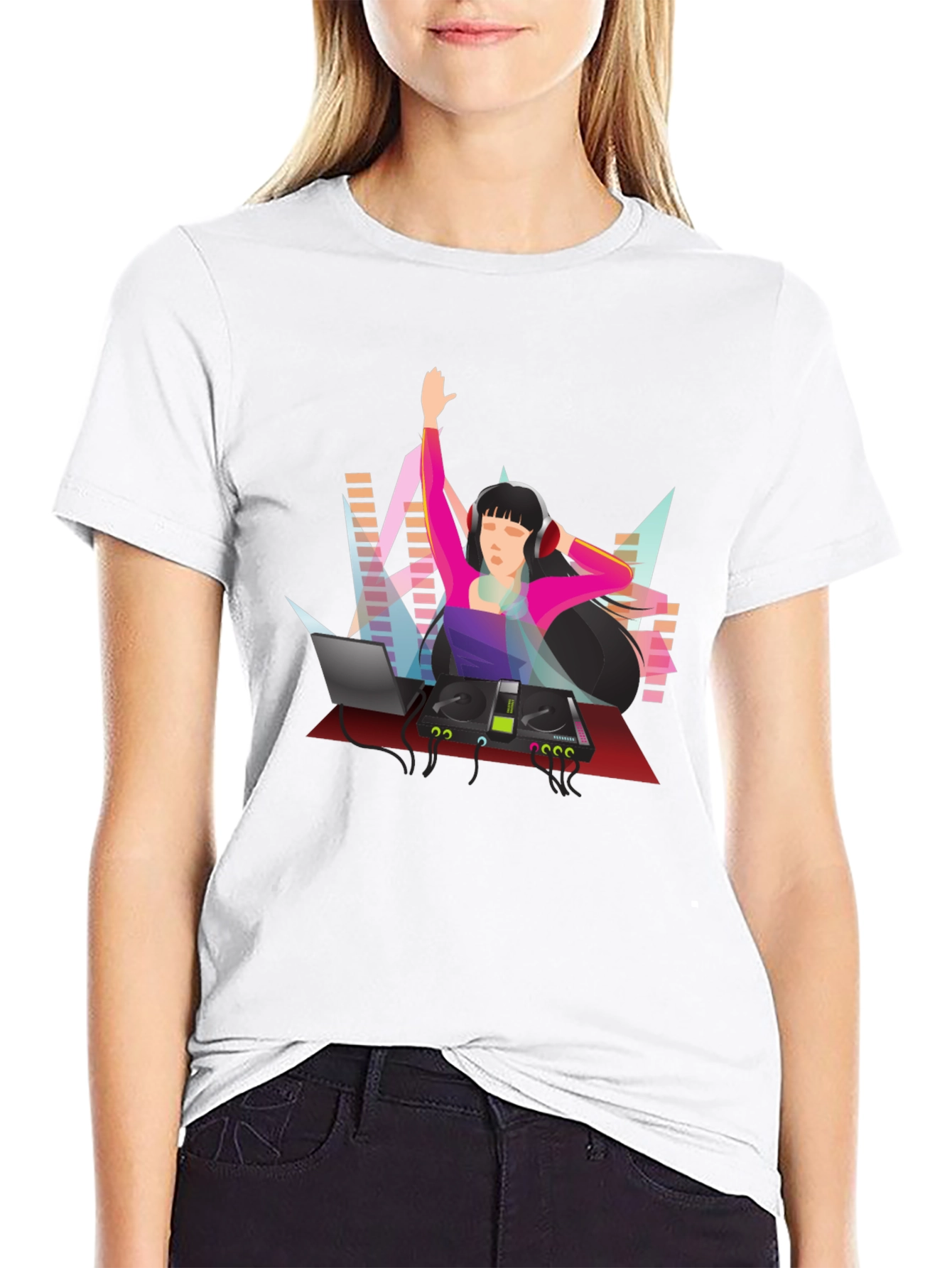 DJ Graphic Tee - Black Cotton Blend