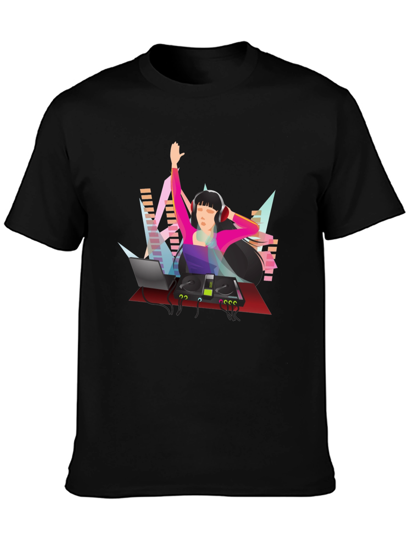 DJ Graphic Tee - Black Cotton Blend