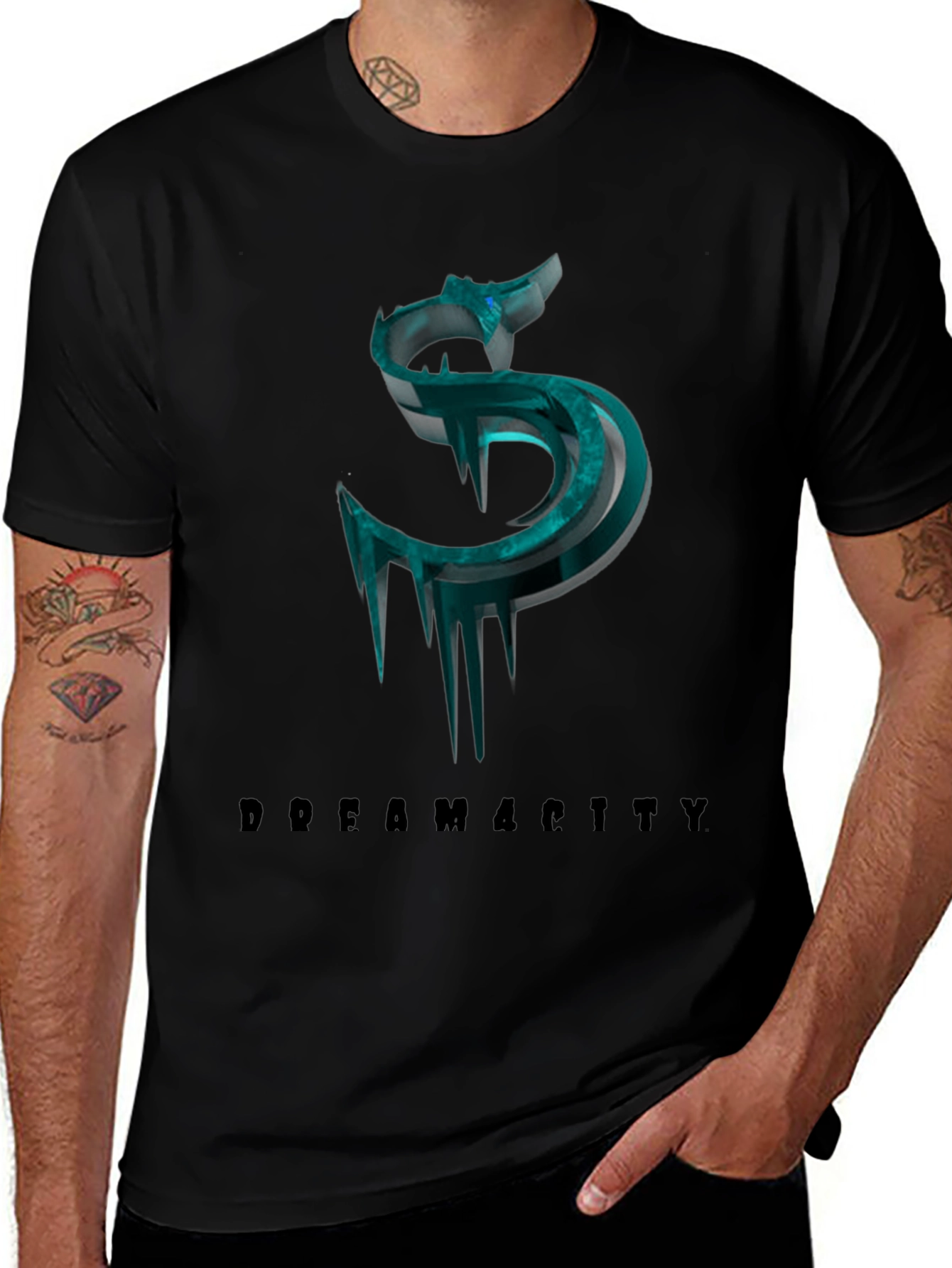 Dream City Black Tee with Graphic Design
