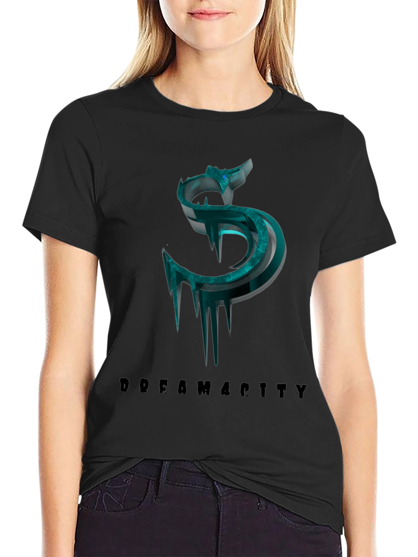 Dream City Black Tee with Graphic Design