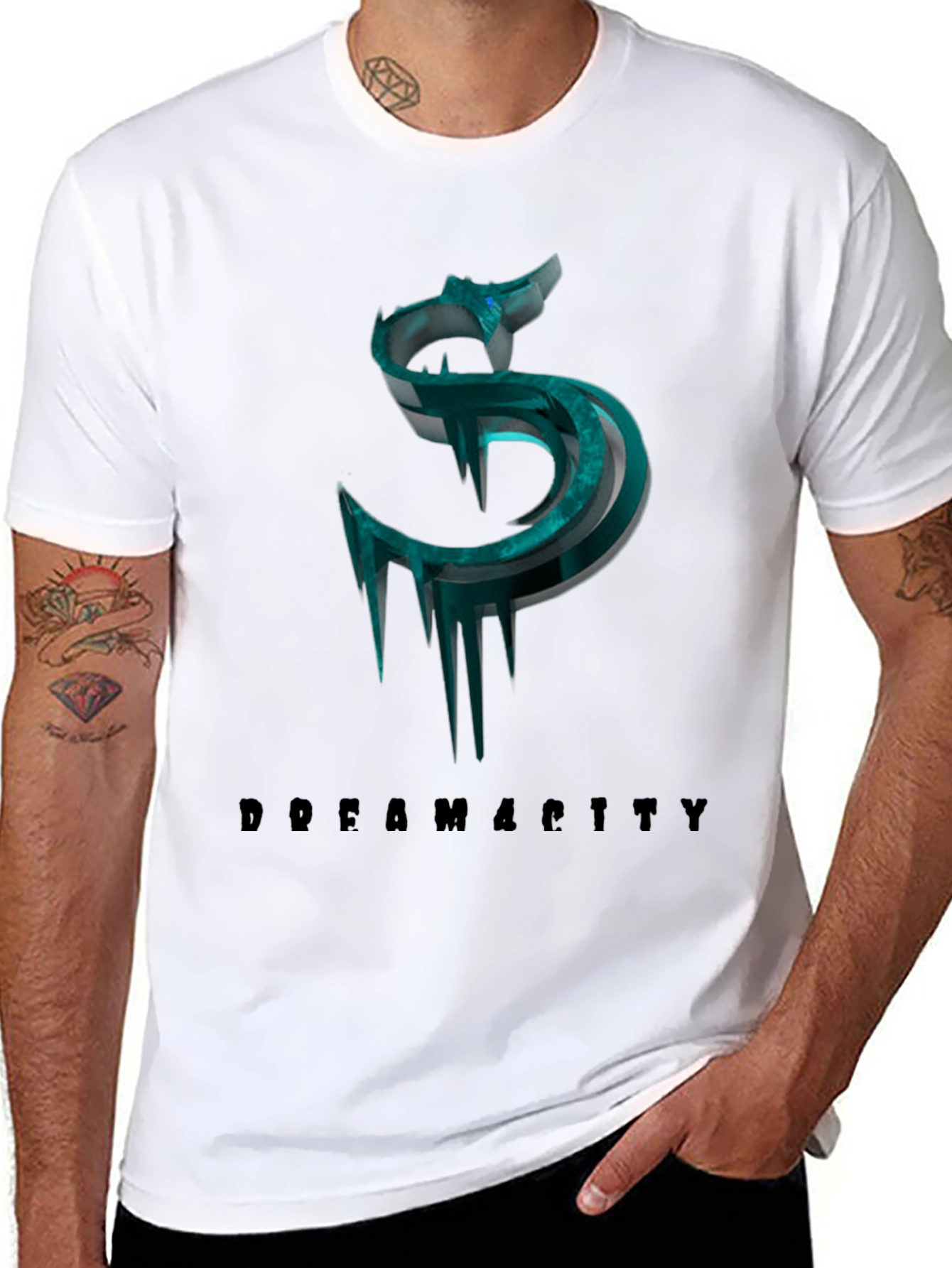 Dream City Black Tee with Graphic Design