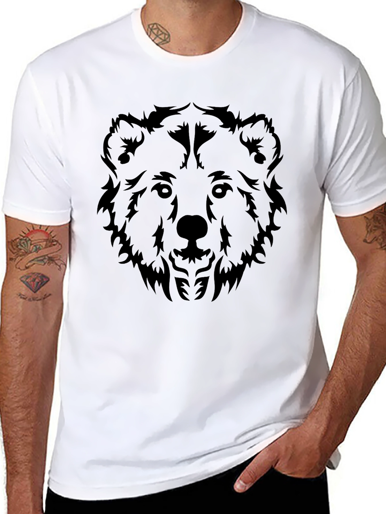 Bear Graphic Tee - Black T-Shirt