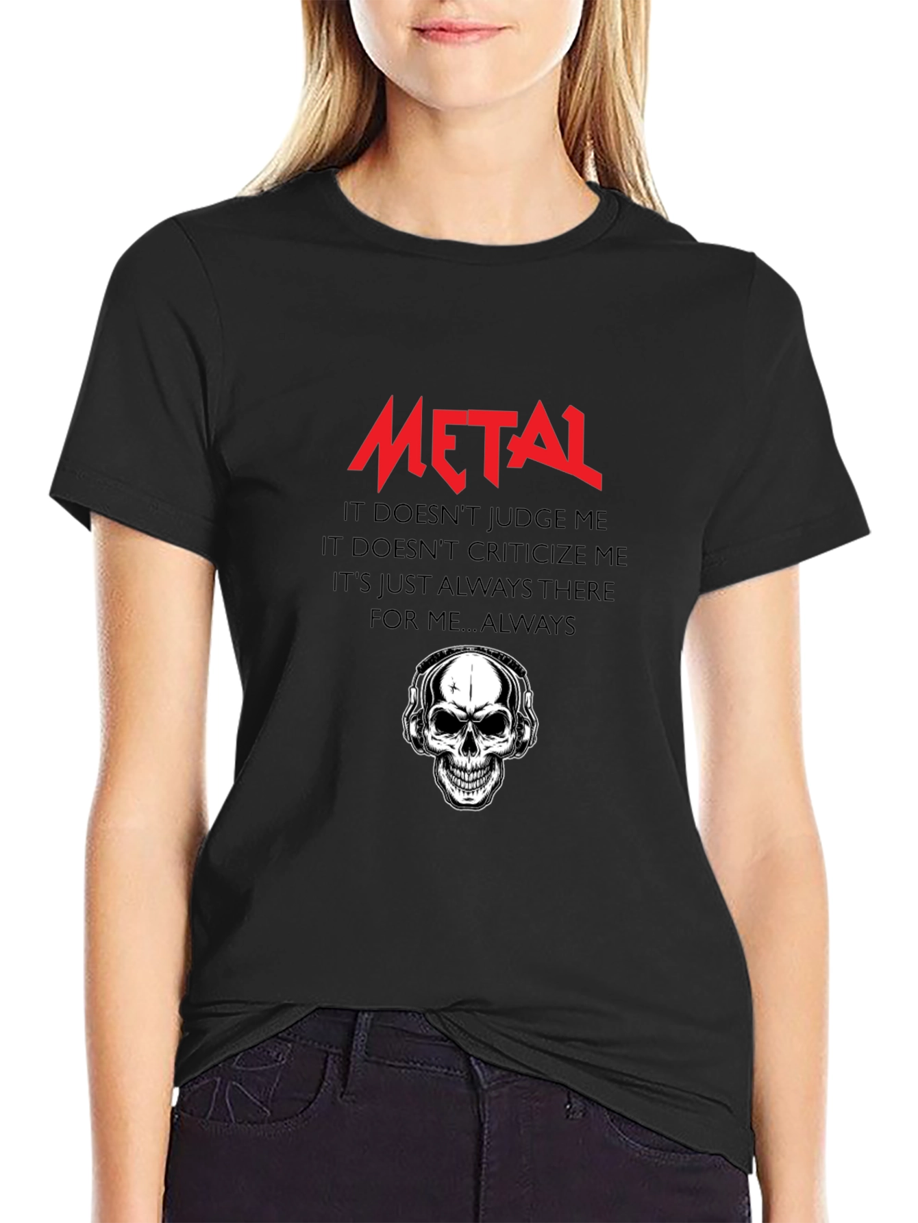 Metal Music T-Shirt with Skull Design