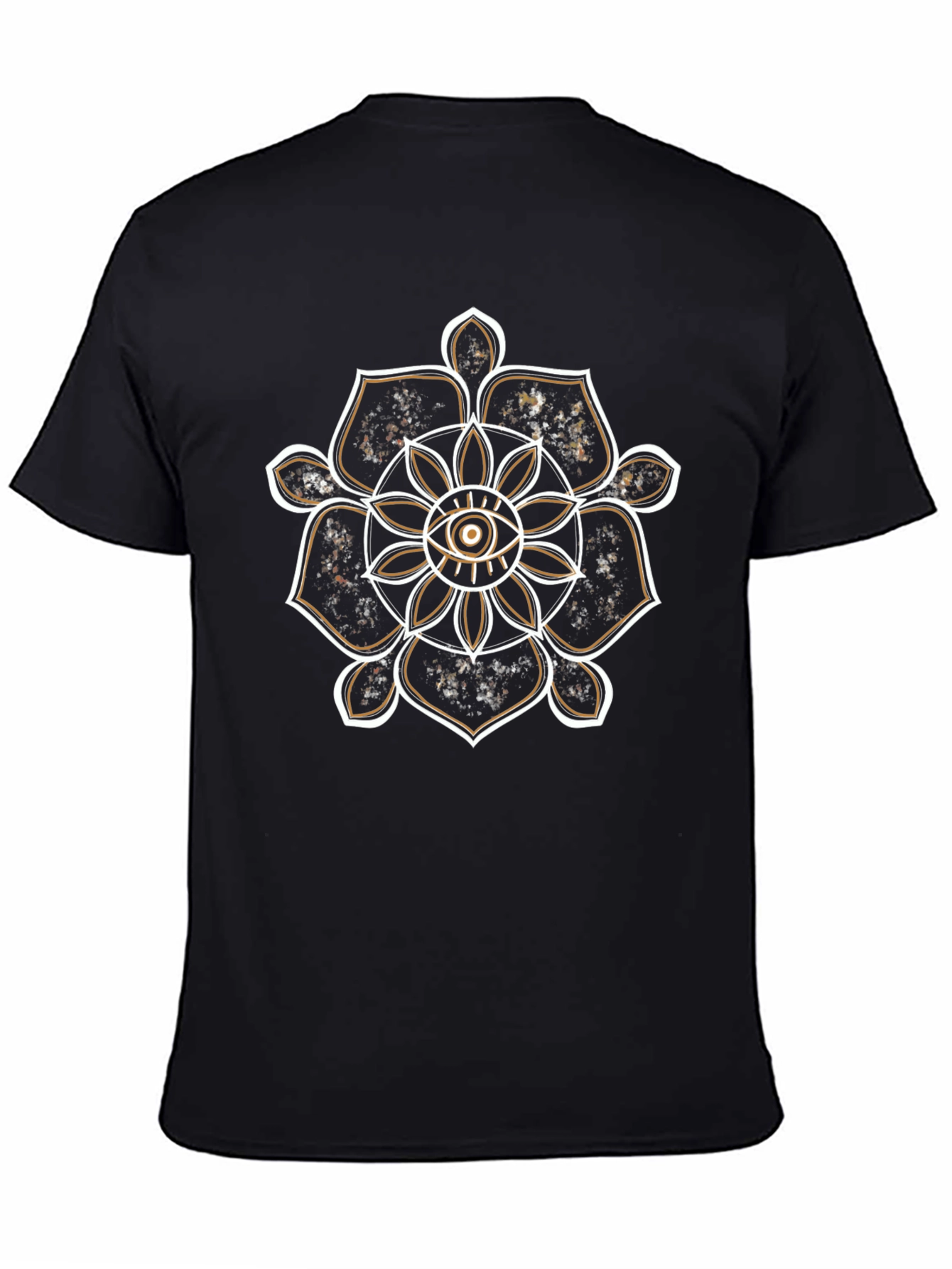 Eye Mandala Graphic Tee - Black Cotton Comfort