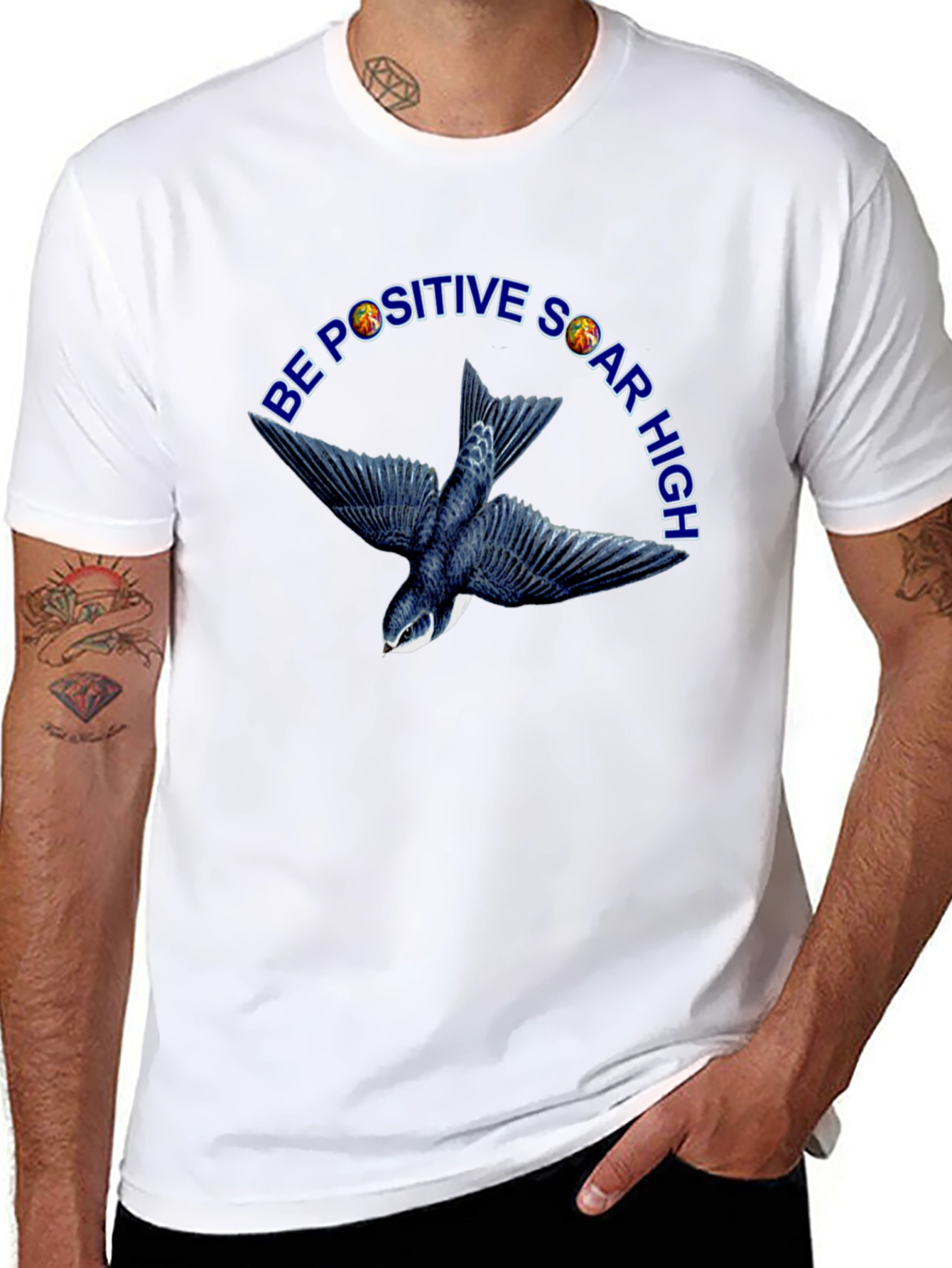Be Positive Soar High Black T-Shirt