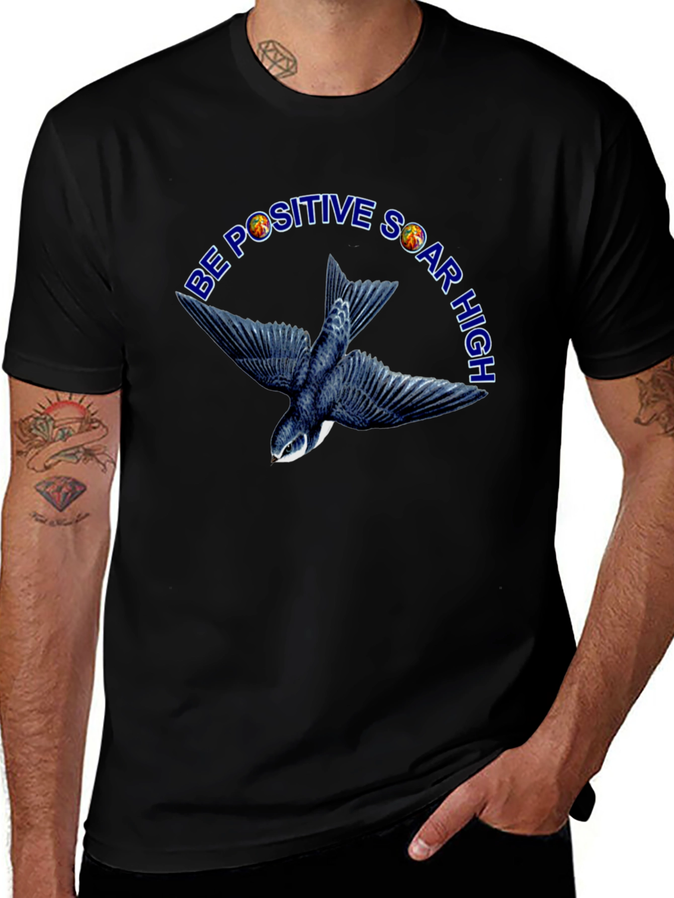 Be Positive Soar High Black T-Shirt