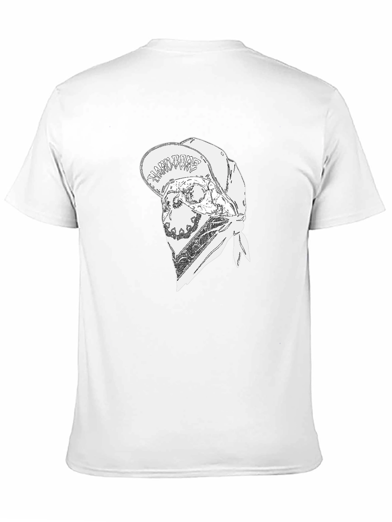 Skull Bandana Graphic Tee - Black