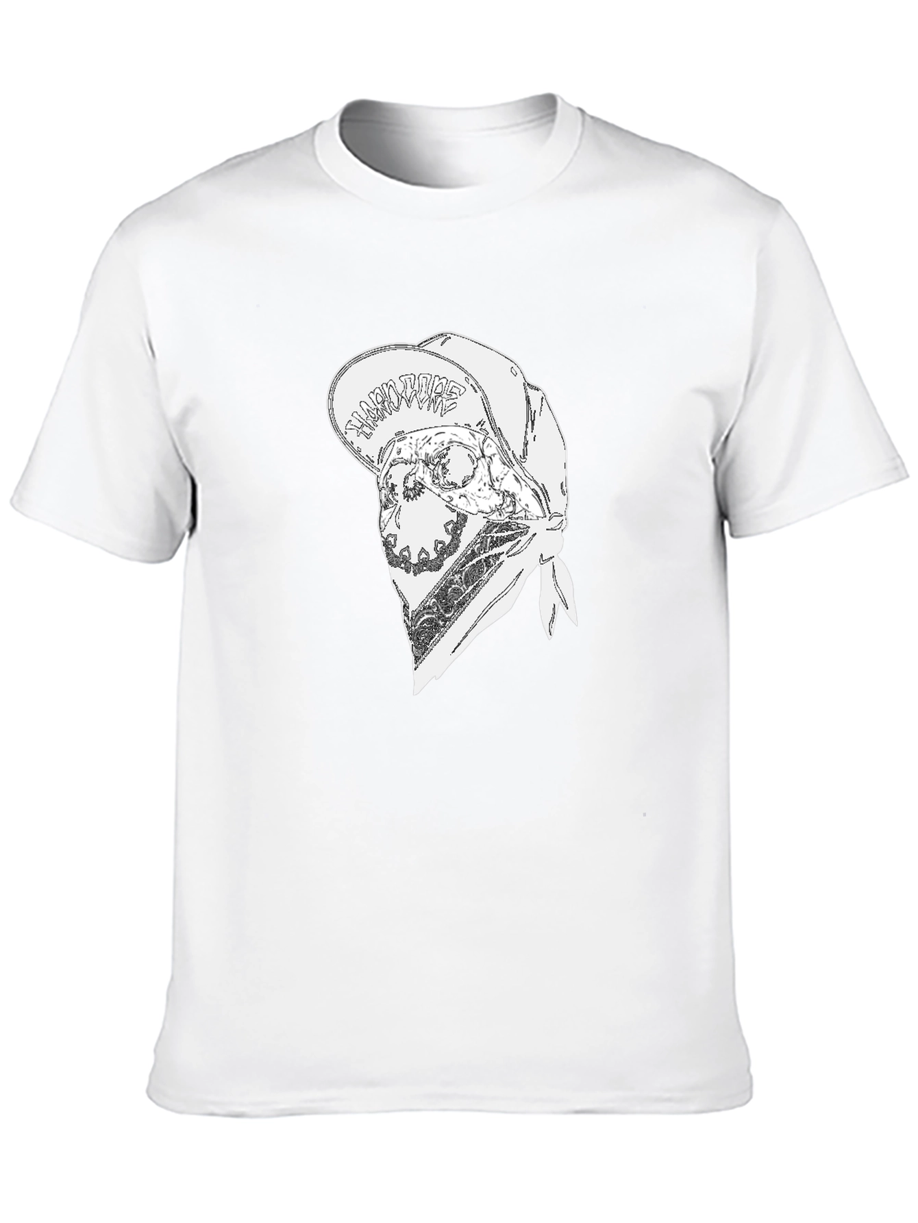 Skull Bandana Graphic Tee - Black