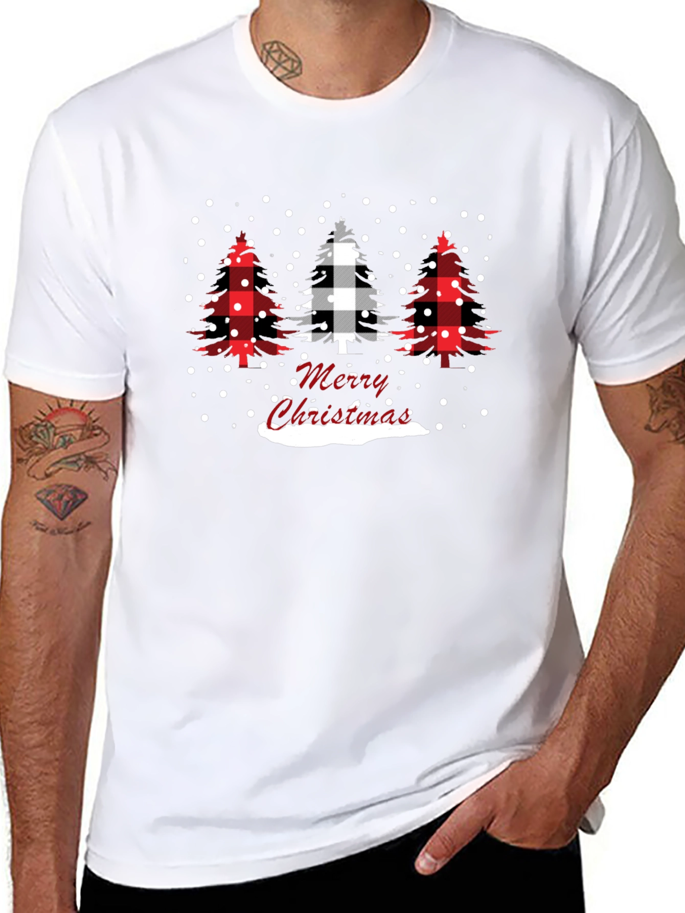 Merry Christmas Buffalo Plaid Tree T-Shirt