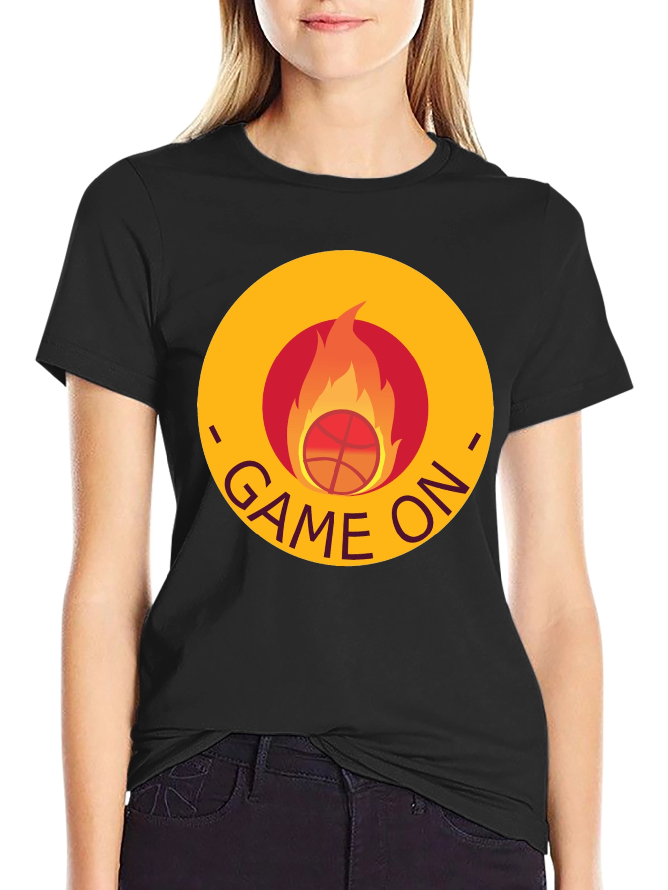 Game On Basketball Flame Graphic Tee