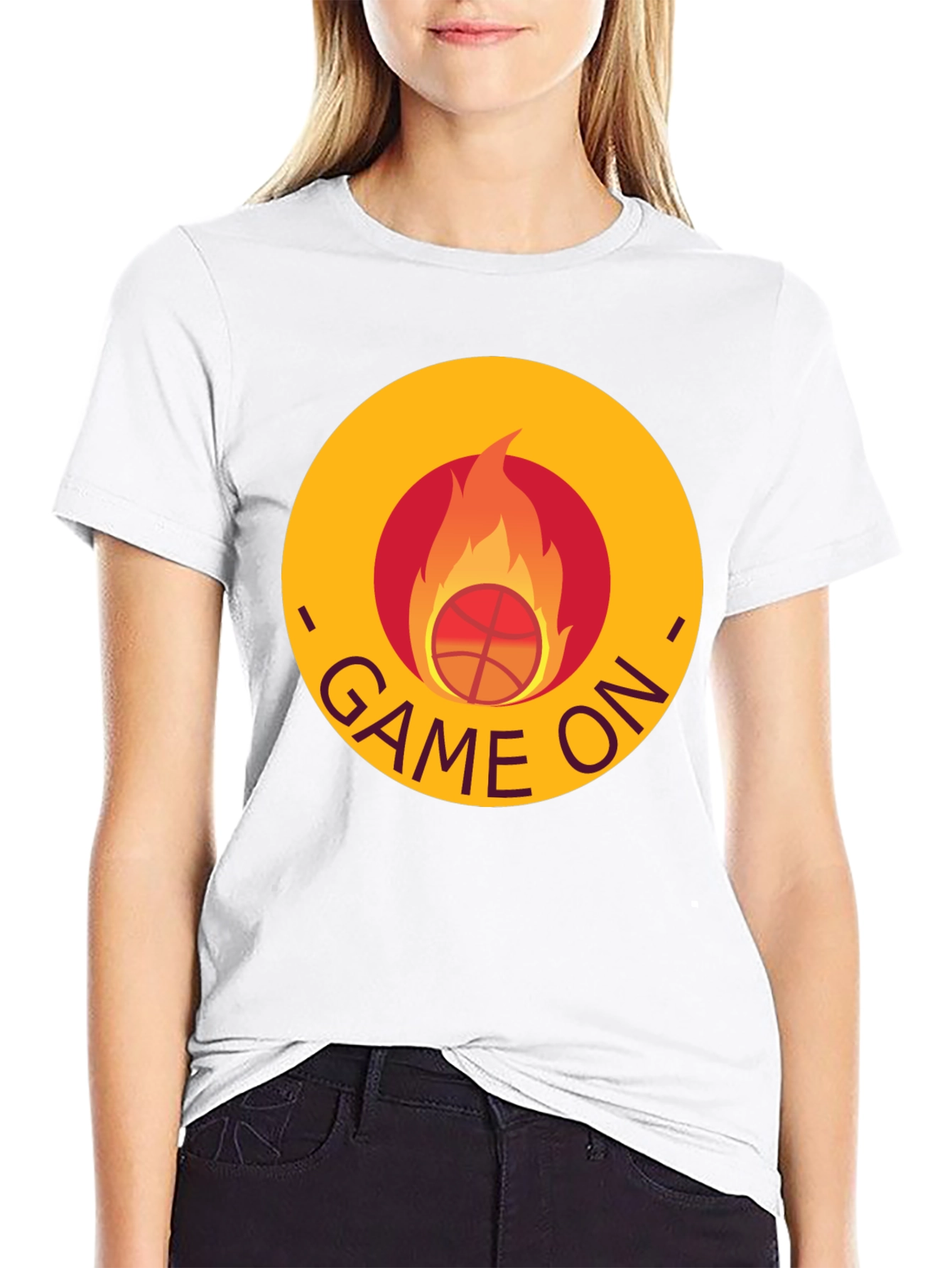 Game On Basketball Flame Graphic Tee