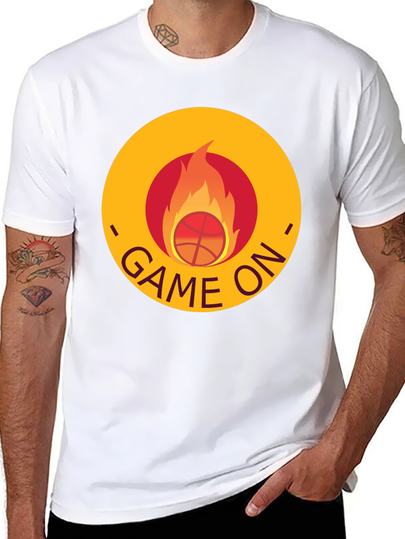 Game On Basketball Flame Graphic Tee