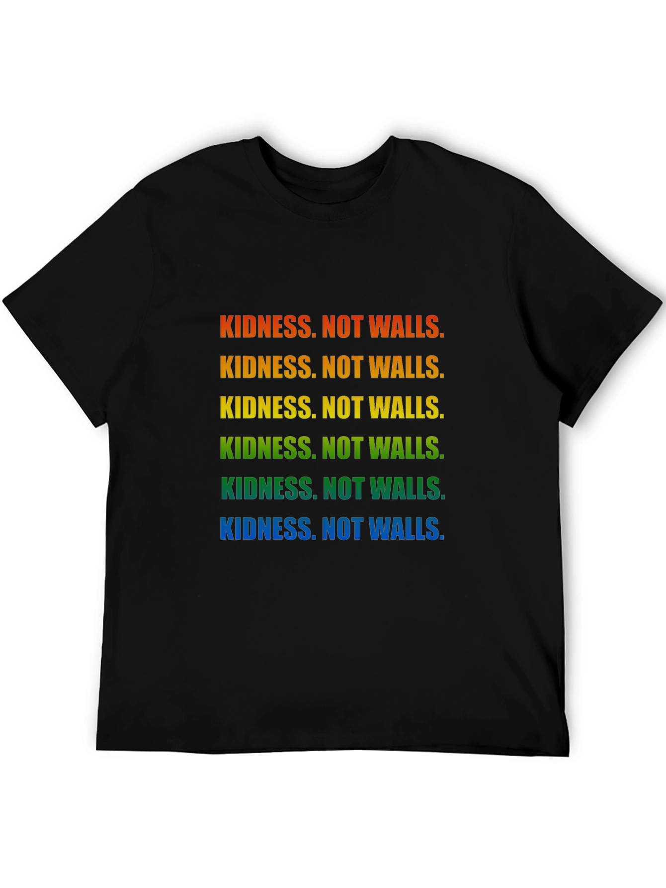 Kindness Not Walls Rainbow T-Shirt