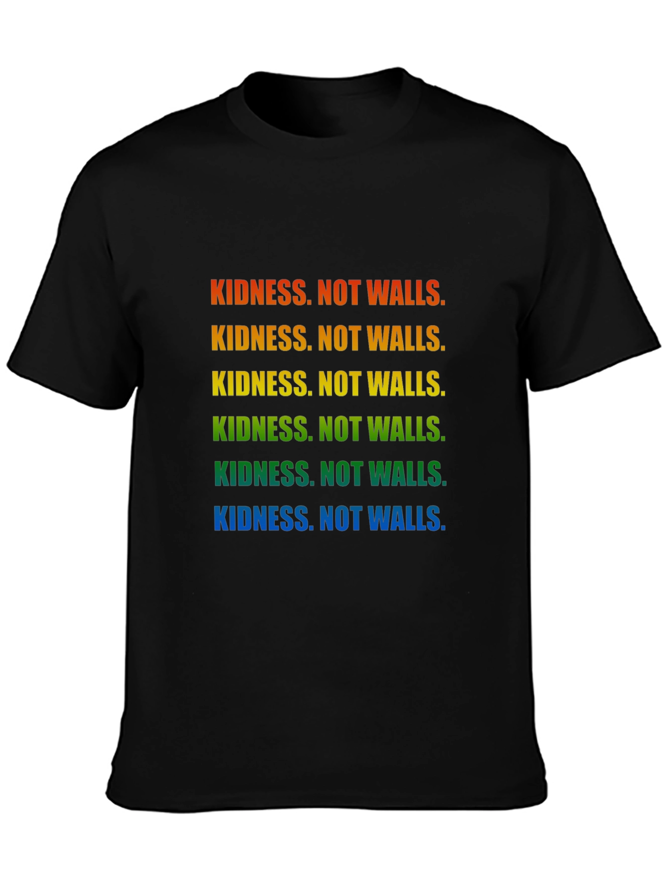 Kindness Not Walls Rainbow T-Shirt
