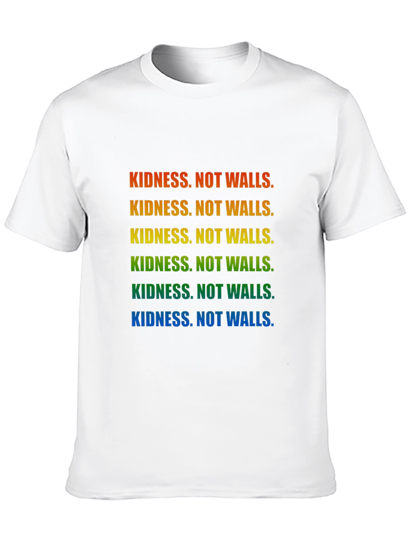 Kindness Not Walls Rainbow T-Shirt