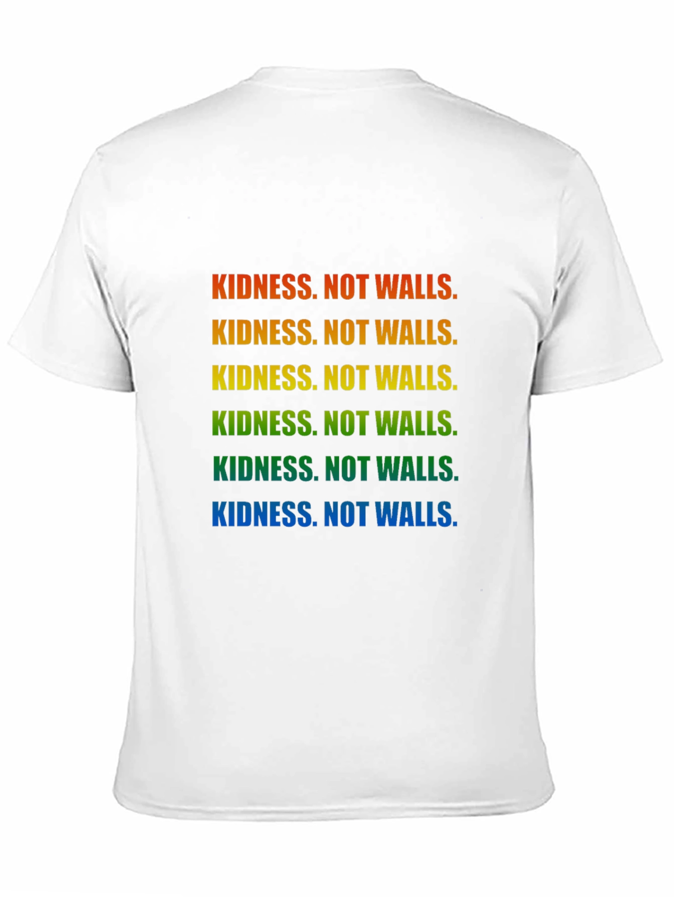 Kindness Not Walls Rainbow T-Shirt