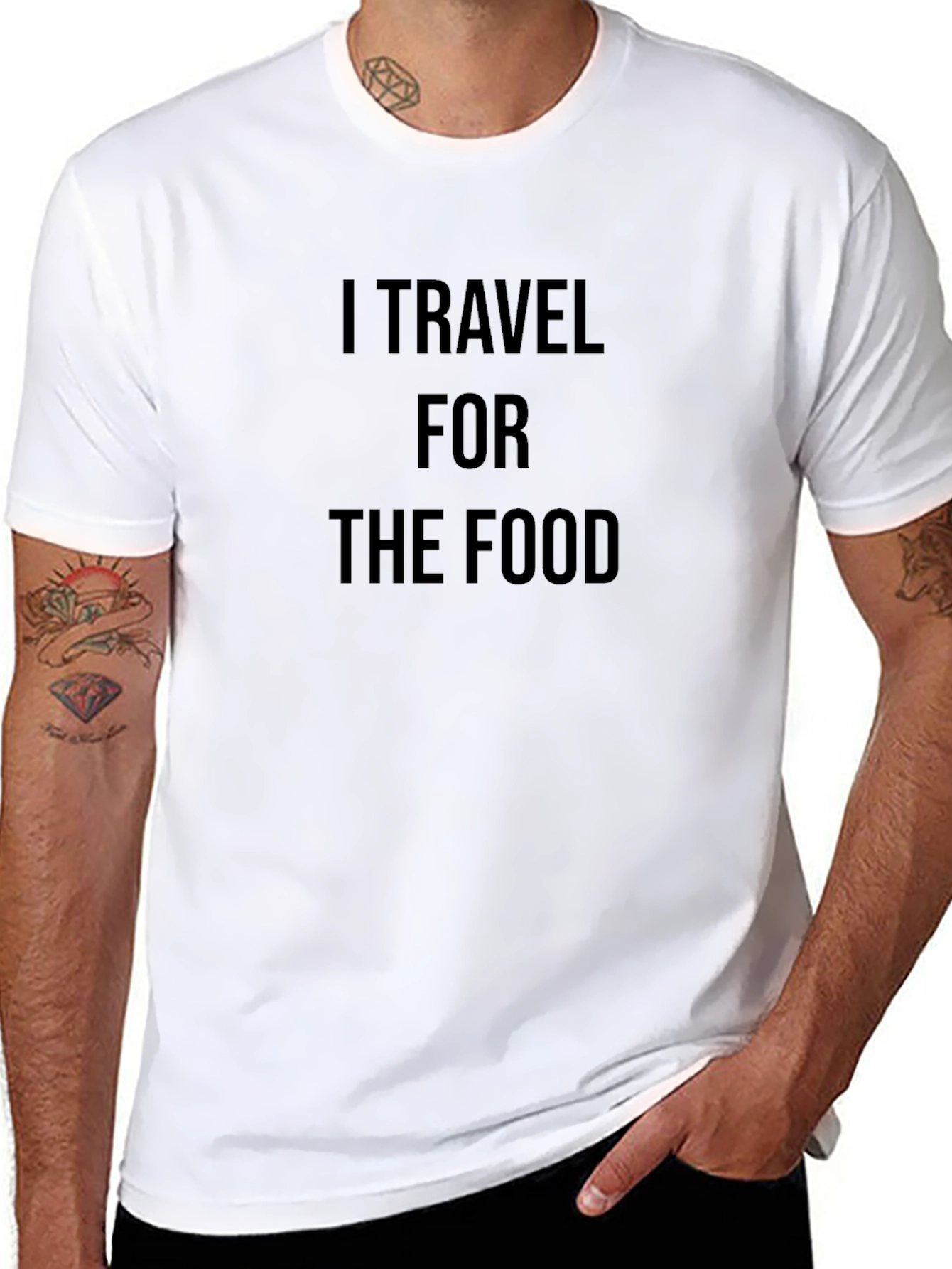 I Travel for the Food Black T-Shirt