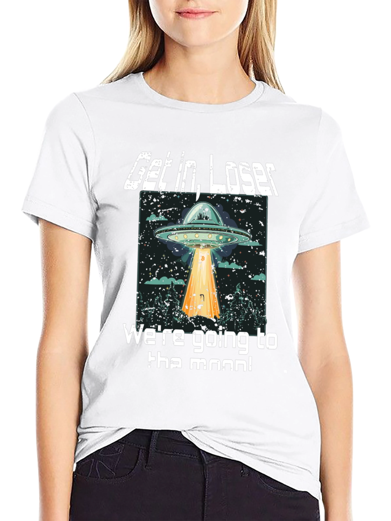Get In Loser UFO T-Shirt - To The Moon!