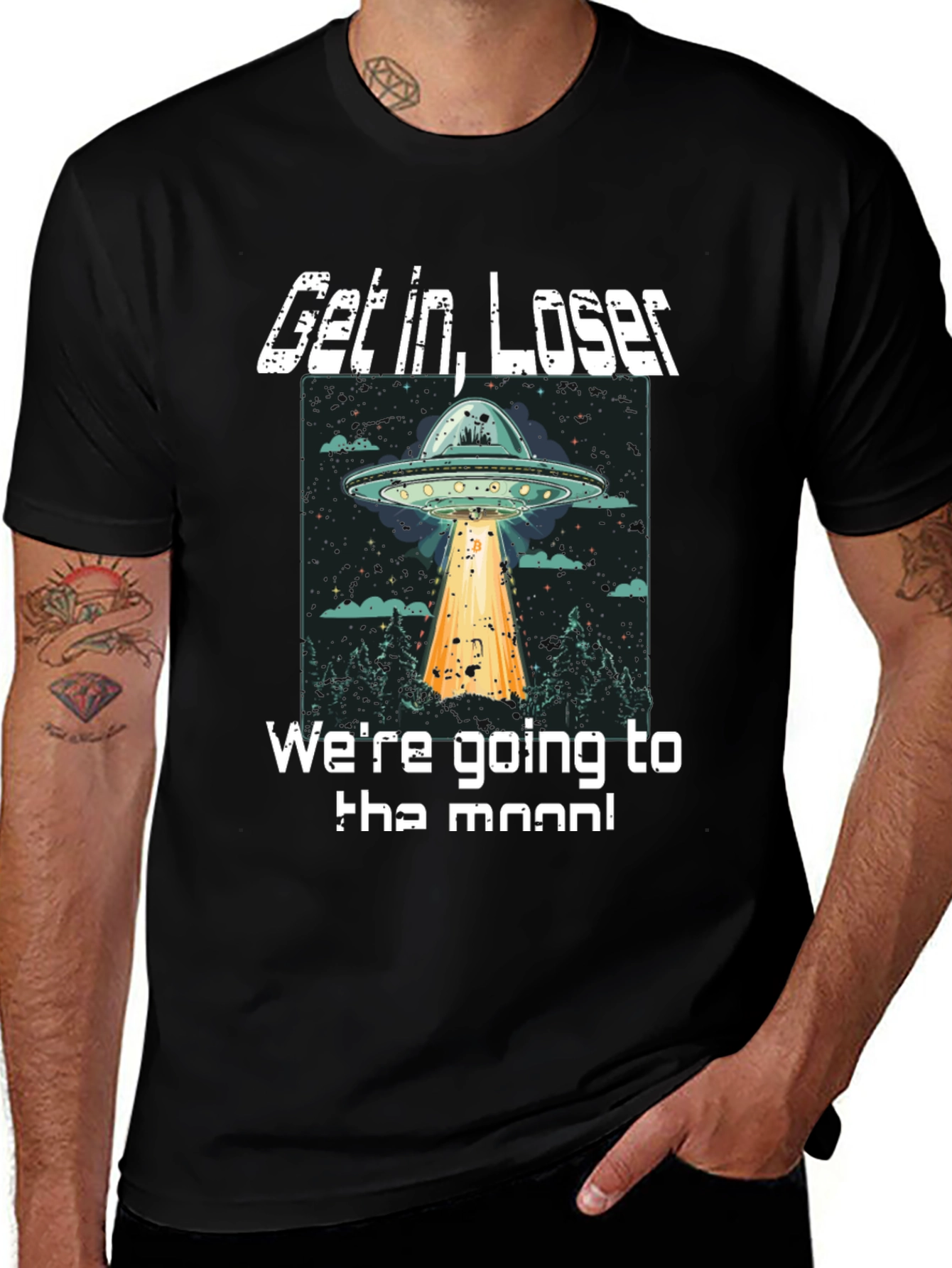 Get In Loser UFO T-Shirt - To The Moon!