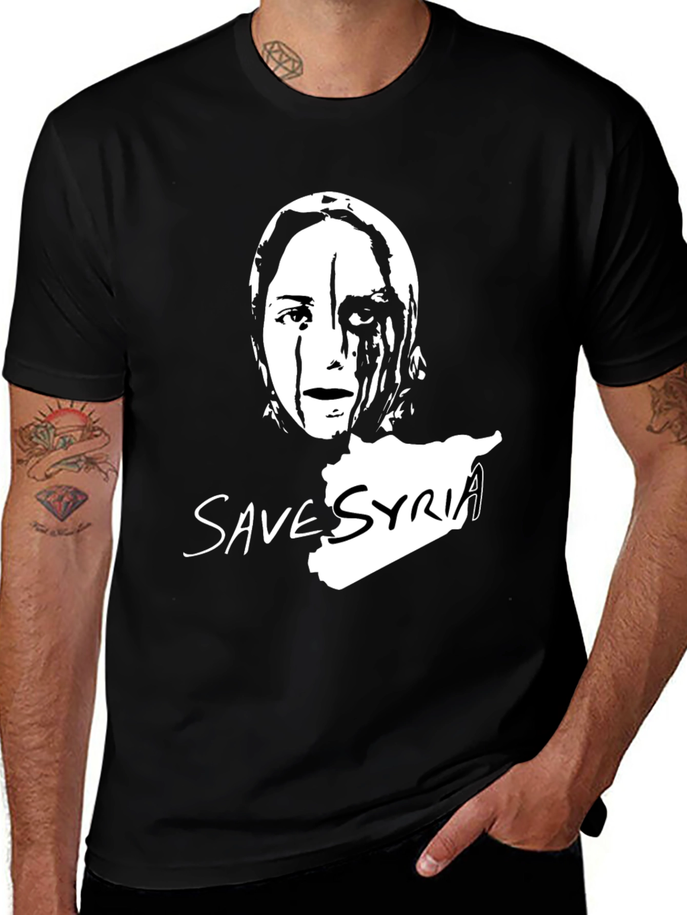 Save Syria Graphic T-Shirt - Black Unisex Tee