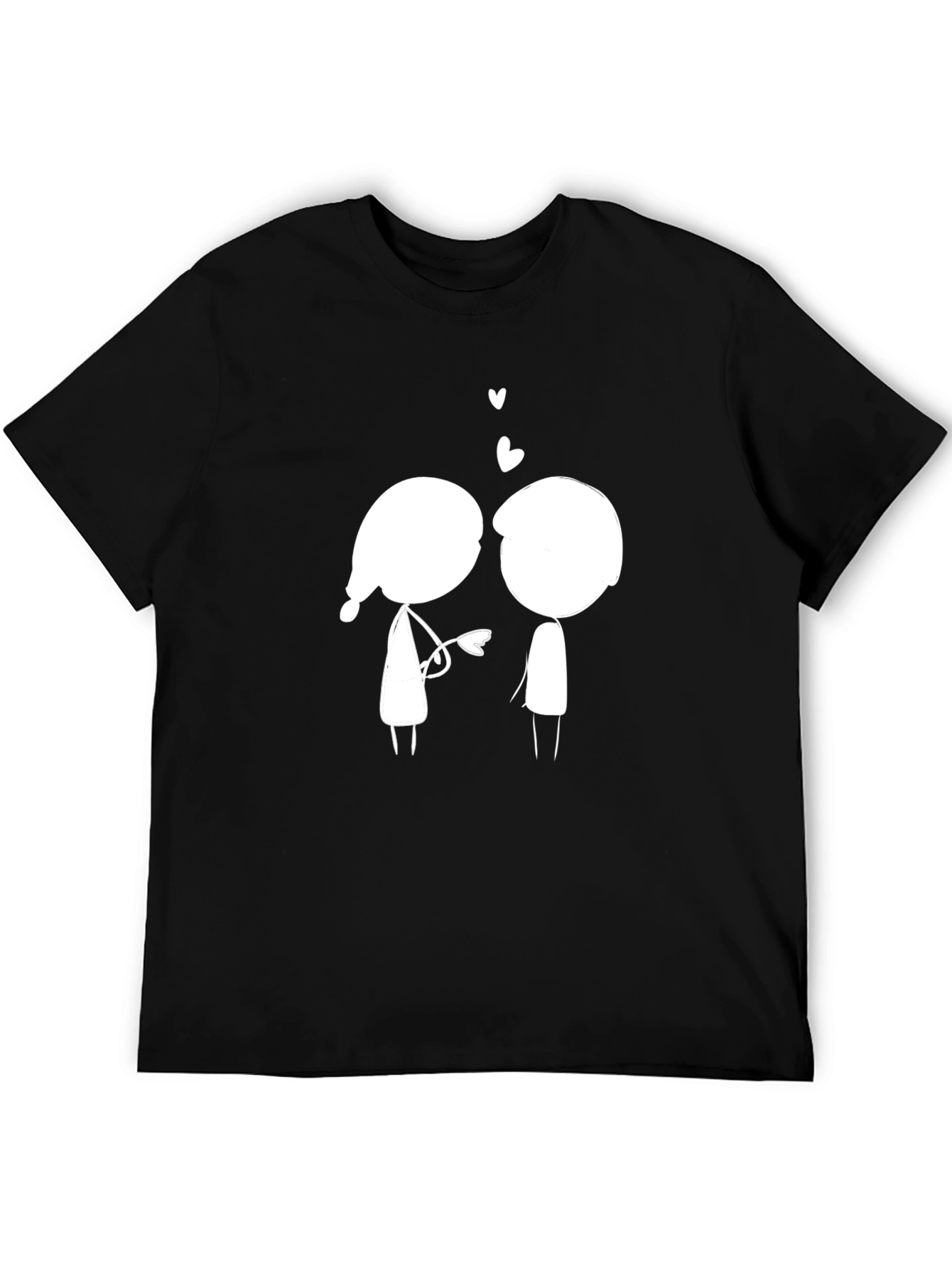 Cute Couple T-Shirt - Romantic Stick Figure Design