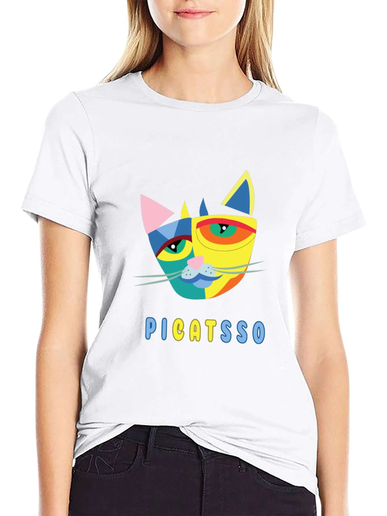 Abstract Cat Graphic Tee - Unique Design!