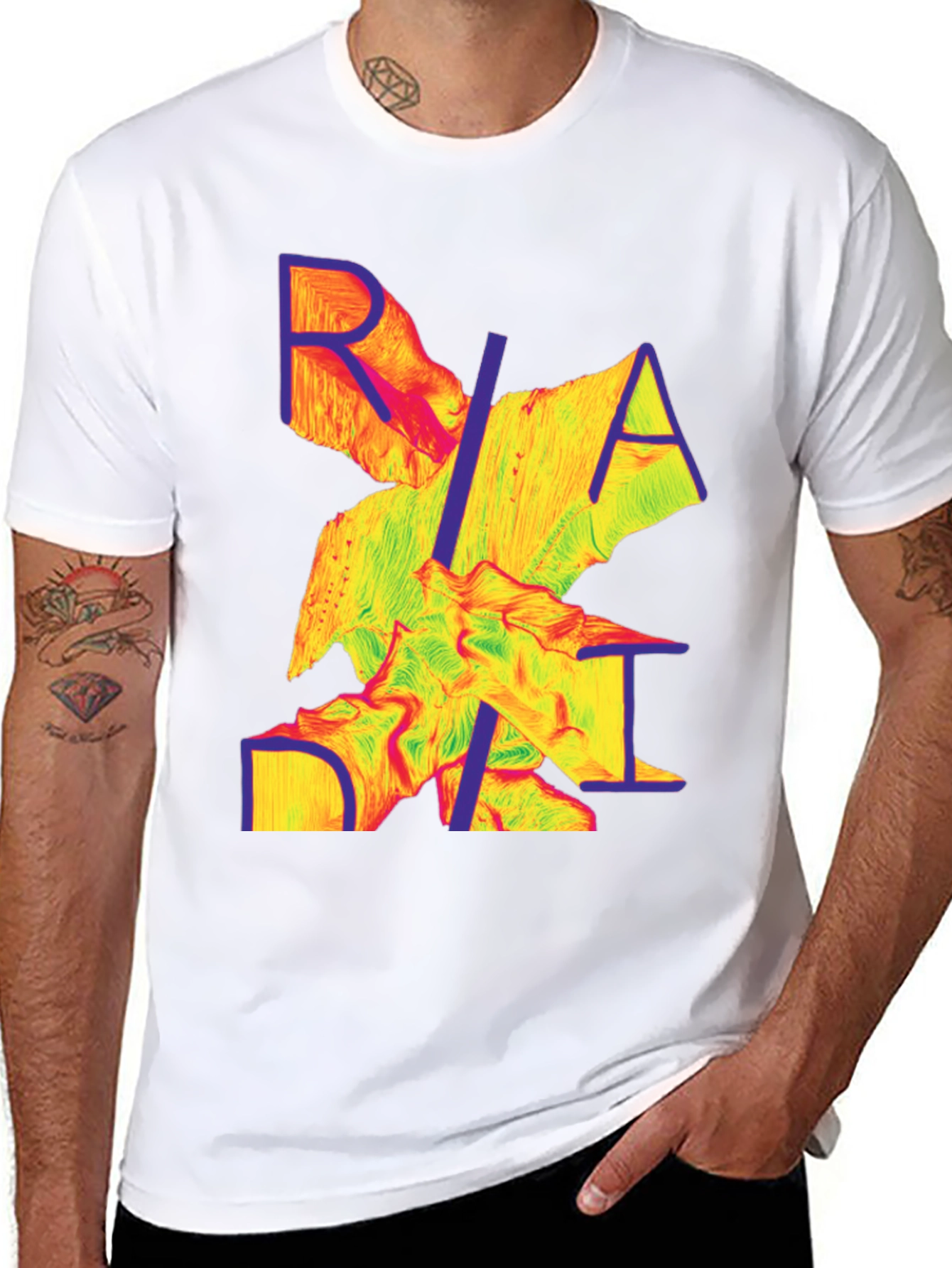 Abstract Graphic Tee - Modern Print Black T-Shirt