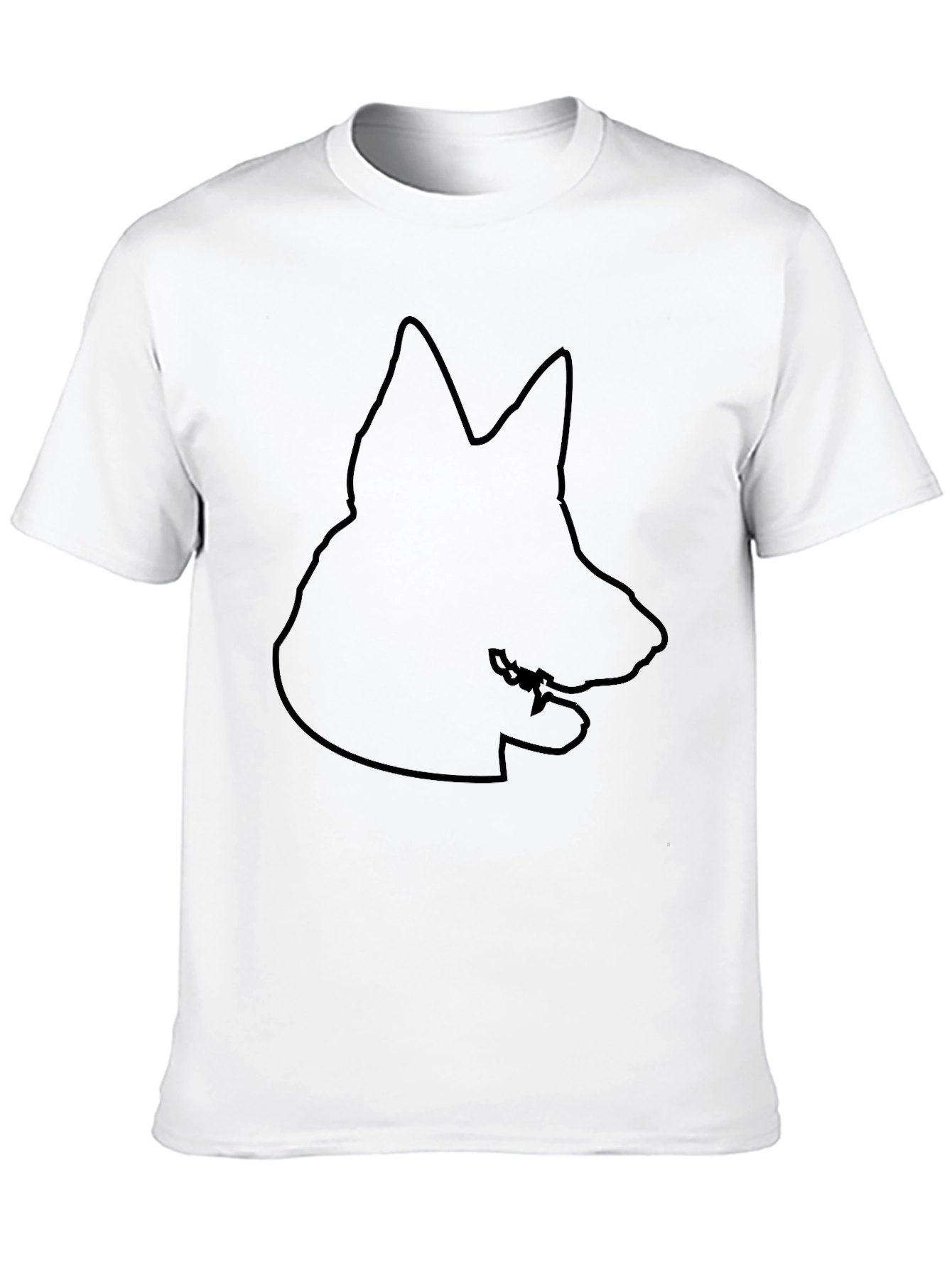 German Shepherd Outline Black T-Shirt